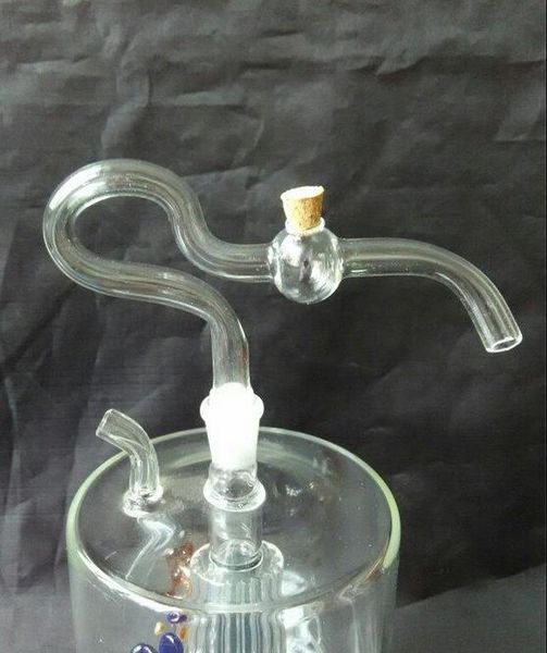 Acessórios de cachimbo de vidro por atacado, acessórios de bong de vidro, tábua de cortiça com panela com acessórios duplos, frete grátis, grande melhor