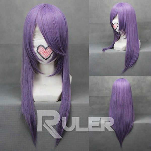 

gt;>>anime clannad fujibayashi kyou purple cosplay wig cos-032b, Black;brown