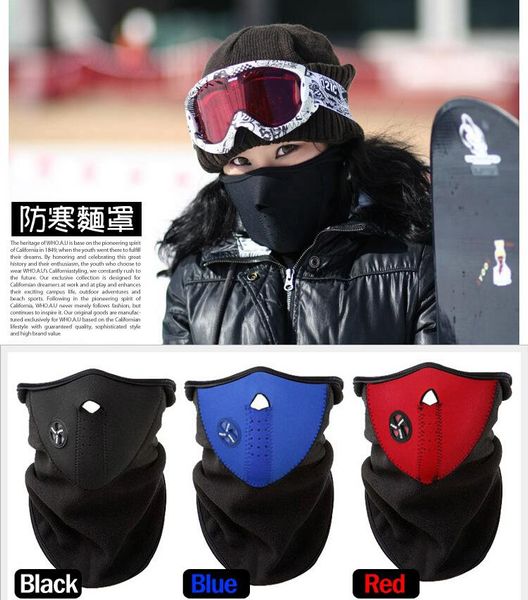 Freies verschiffen 3 STÜCKE Neopren Hals Warme Halbmaske Winter Schleier Für radfahren Motorrad Ski Snowboard Fahrrad Gesichtsmaske