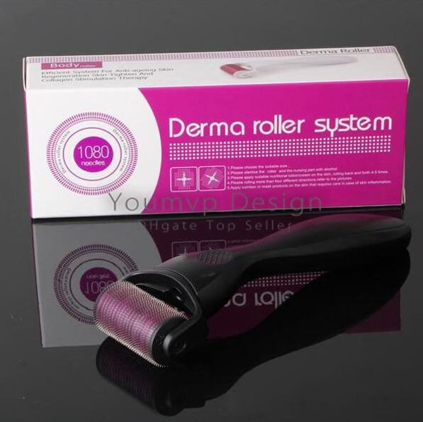 1080 Iğneler derma silindir DRS Microneedle silindir ile Değiştirilebilir Kafa Vücut Rulo Microneedle Terapi Için Selülit Ve Streç Işaretleri