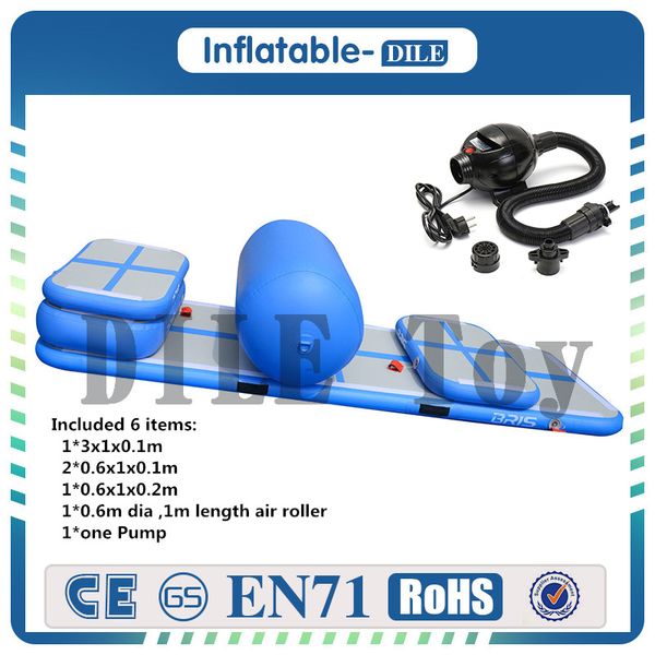 

a set (6pieces) inflatable air track water trampoline gym airtrack gymnastics inflatable air mat come with electric air pump