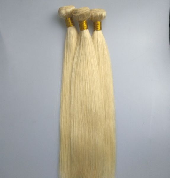 

blonde color 613 straight human hair weft for white women 100gr piece 3pcs lot dhl, Black