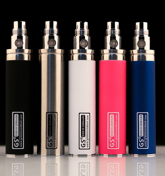 

Новое прибытие ego ii 3200mah батарея GS EGO II батарея огромная емкость одна неделя 2200mah батарея для испарителя 510 резьба ecig атомайзер