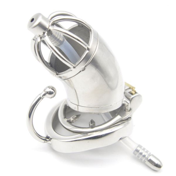 

#t89 male pipe lock new long chastity stainless cage steel belt device ureter plhch