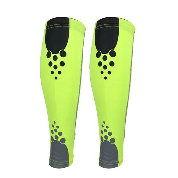 

wholesale- sport basketball leg knee calf wrap brace support pad guard protector sports protector gearfluorescent green m, Black
