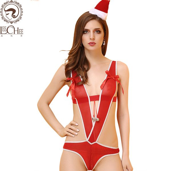 Christmas Costume Porn - Leechee Y112 Women Sexy Lingerie Red Garter Hot Christmas Costume Bow  Temptation Erotic Underwear Porn Teddy Bodysuit Party Dress Themes For  Adults ...