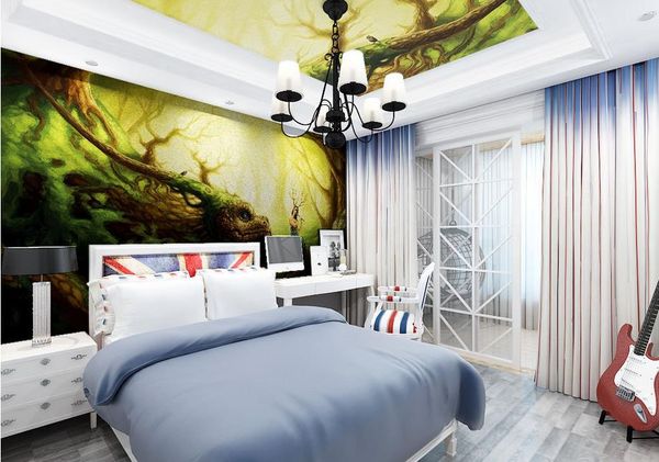 

mural painting ps dragon animal children's room 3d wall murals wallpaper for kids room