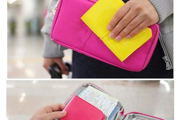 

passport holder organizer wallet multifunctional document package candy travel wallet portable purse business card holder new style dhl lb1, Red;black