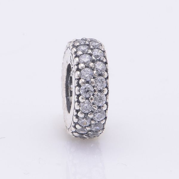 

Fits Pandora Fits Pandora Charms Bracelet 925 Sterling Silver Pave Clear Zircon Spacer Beads Charm DIY Jewelry Free Shipping