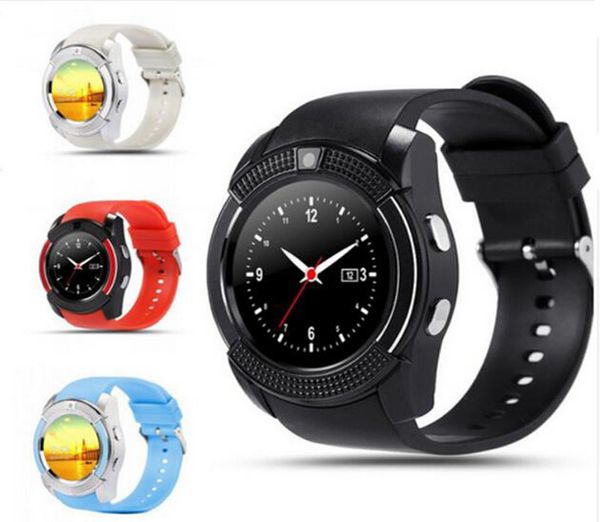 

new arrival 8 colors v8 smart watch phone bluetooth 3.0 ips hd full circle display mtk6261d smartwatch
