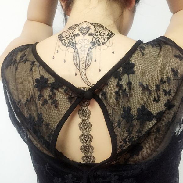 Acheter Style Gothique Dentelle Tatouage Temporaire Autocollant Henna Transfert Tatouage Femme Maquillage Décoration Js003m De 5077 Du Worlddeal