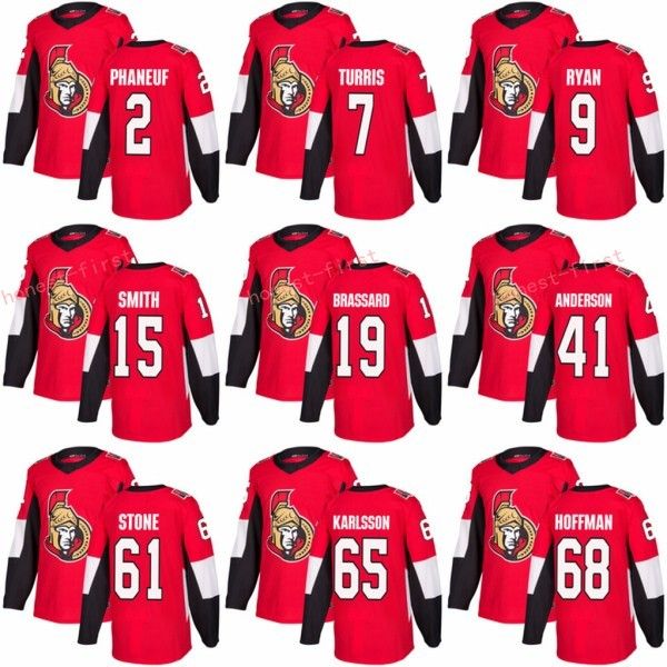 

2018 New Season Ottawa Senators Jerseys 2 Dion Phaneuf 9 Bobby Ryan 65 Erik Karlsson Jersey 68 Mike Hoffman make custom Red White