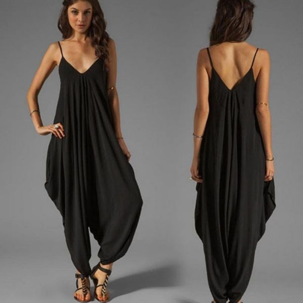 

wholesale- 2017 summer new women strap backless sleeveless deep v-neck jumpsuit bodysuit bodycon jumpsuit femme club overalls, Black;white