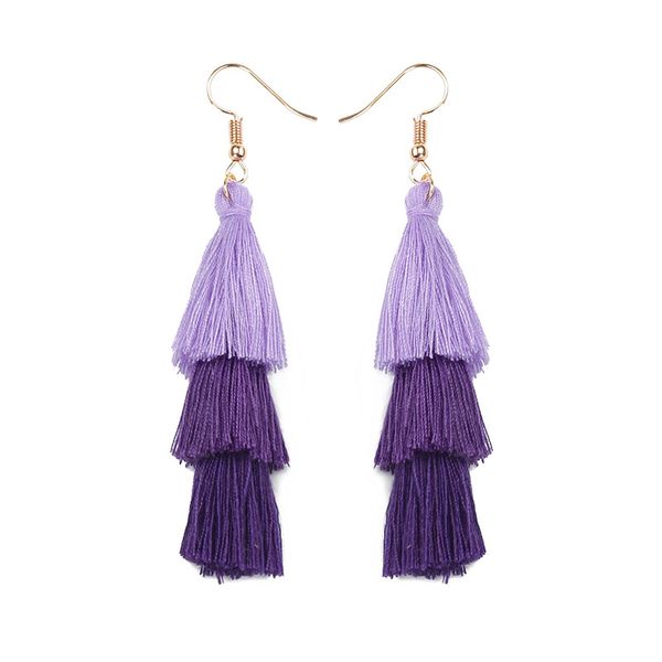 

vintage ethnic style multilayer fringe tassel dangle earrings for women boho maxi long drop earrings fashion jewelry accessories, Silver