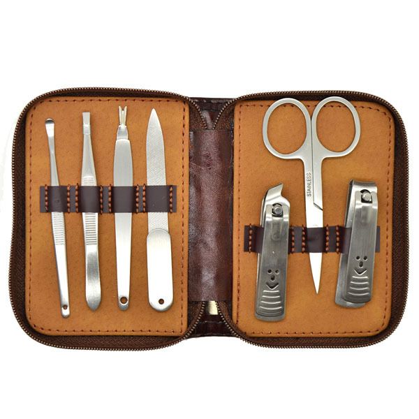 

wholesale-7pcs nail care art tool personal manicure pedicure set, travel elegent grooming kit