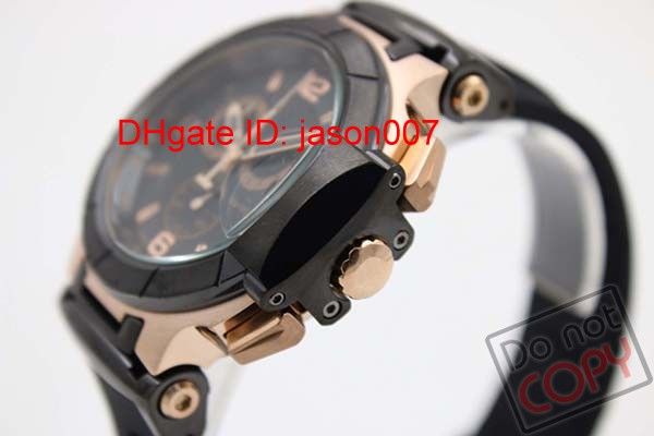 

limited edition quartz golden case chronograph watch men yellow t-race wristwatch portatil watches rubber band strap couturier 185301u, Slivery;brown