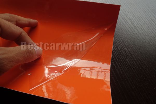 Avvolgimento in vinile lucido arancione premium Film wrappy per auto con dimensioni prive di aria: 1,52*20m/rotolo