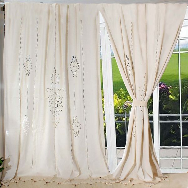 2019 Customize Tab Top Curtain Linen Lace French Country Cotton