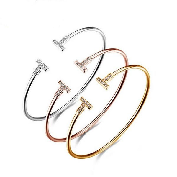 

double t copper cuff bracelet adjustable bangle elegant t bar bracelet cz crystal simple minimalist wrap bracelet, Black