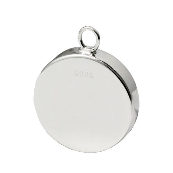 

beadsnice sterling silver pendant tray pendant setting cameo mounting silver round tray cabochon base wholesale jewelry supplies id 33546, Slivery;crystal