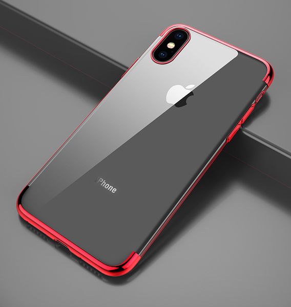 Şeffaf Ultra İnce Kılıf iphone 8 7 için Silikon TPU Kaplama Kılıf iphone 8 7 Artı Yumuşak Dokunmatik Lüks Kapak