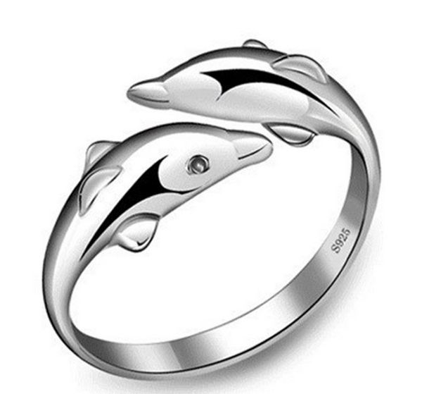 

Новое прибытие Оптовая стерлингового серебра 925 дельфинов животных кольца палец