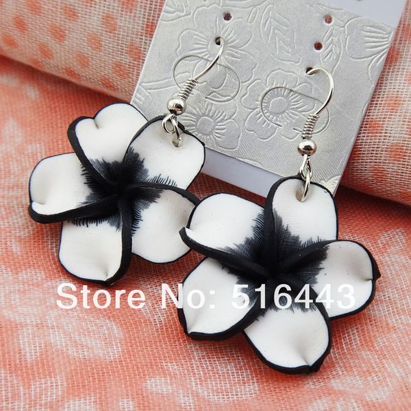 

new arrival 20pairs charms fimo lucky flowers drop earrings for women wholesale fashion jewelry a-408, Silver