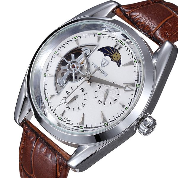 

sell men watches,tevise skeleton mens-watches tv33 ing, Slivery;brown