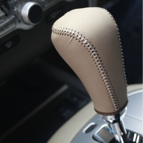 

case for nissan murano automatic gear shift knob cover genuine leather diy gear covers leather hand-stitched car accessories