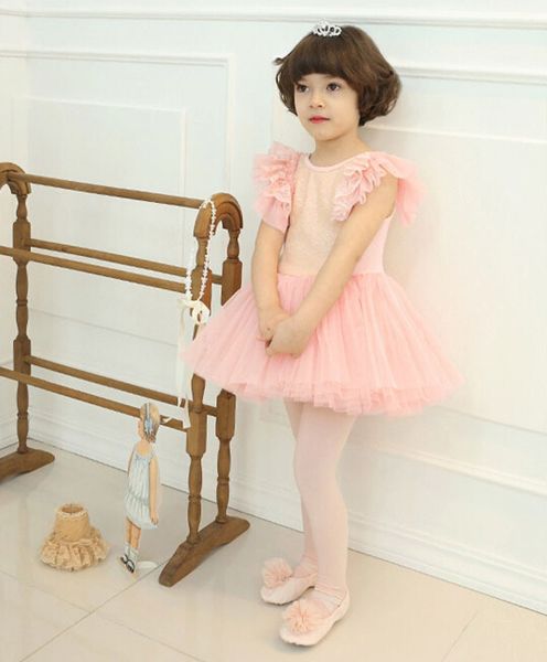 

girls colorful tutu skirt short sleeved costume pettiskirt girls summer tutu dress, Red;yellow