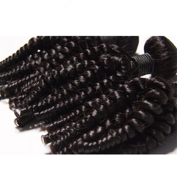 

elibess-- virgin hair 3 bundles aunty funmi curl 8a brazilian 100% unprocessed human hair weaves fumi weave extensions bouncy curl ship, Black
