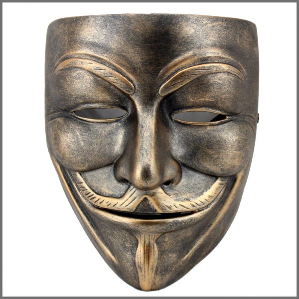 

V for Vendetta Collectible Resin Mask Full Face Vintage Film Bauta Venice Mask Masquerade Party Cosplay Accessories Birthday Gift SD390