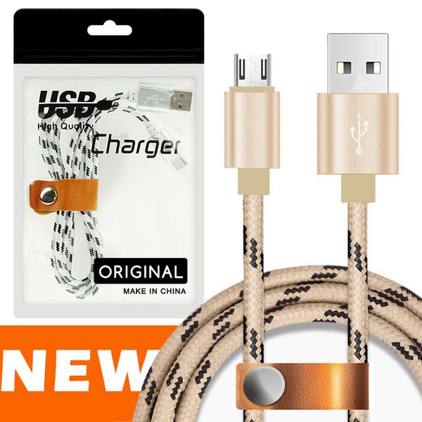 

1m/2m/3m micro usb type c charging cable nylon braided high speed usb charger cable 3.3ft 1m for android samsung nexus huawei with bages