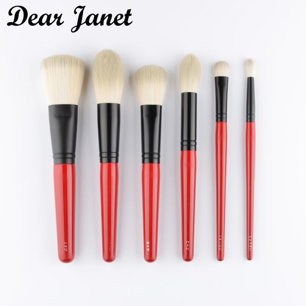 

6шт/комплект красный макияж кисти косметические средства кисти макияж набор порошок тени для век кисти румяна смешивания кисти наборы деревя