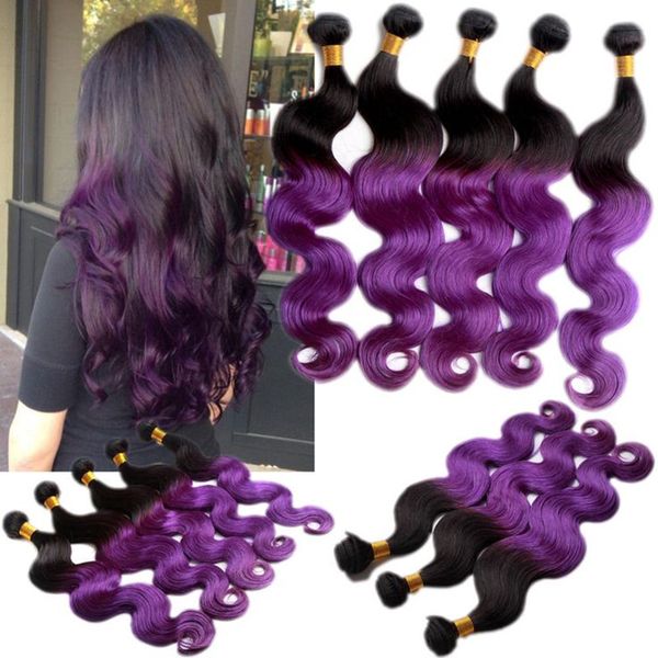 3bundles Ombre Purple Hair Ombre Hair Extensions Two Tone Hair