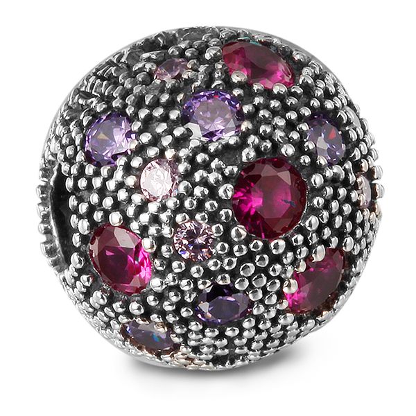 

abstract clip with multi colored cz 100% 925 sterling silver beads fit charms bracelet authentic diy fashion jewelry2052572, Black