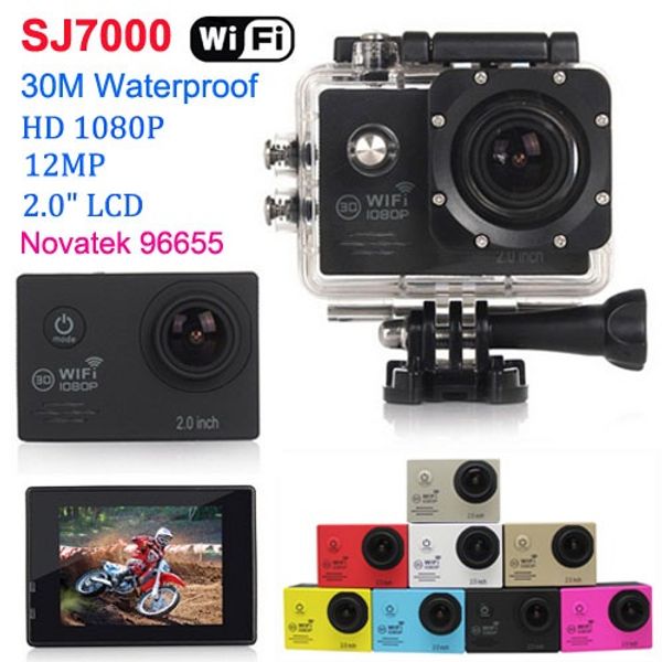 

NEW SJ7000 1080P Full HD WiFi Action Camera Waterproof Sports Camera 30M Diving 12MP Helmet Camcorder 2.0 LCD CMOS DV Car DVR