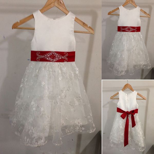

real flower girl dresses with sashes princess wedding party pageant communion dress for little girls kids/children dress, White;blue