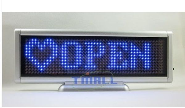 

wholesale-blue led sign board programmable message scrolling moving display desk shop bar