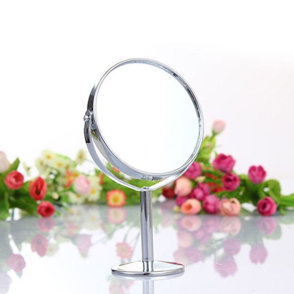 Mini Silver 3 Inch Lady Make Up Cosmetic Mirror Dual Side Normal Mini Silver 3 Inch Lady Make Up Cosmetic Mirror Dual Side Normal Magnifying Round Stand