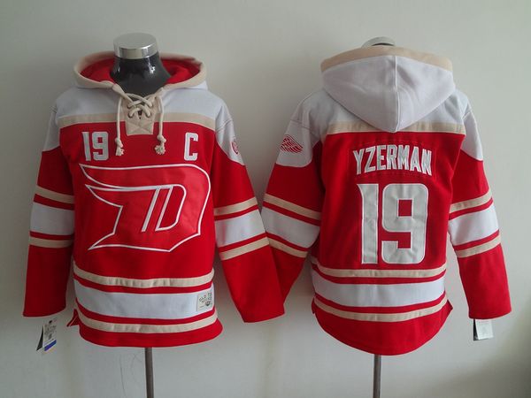 

old time ice hockey jerseys 2017 stadium series red wings 19 steve yzermane red hoodie jerseys sweatshirts jacket, Black;red