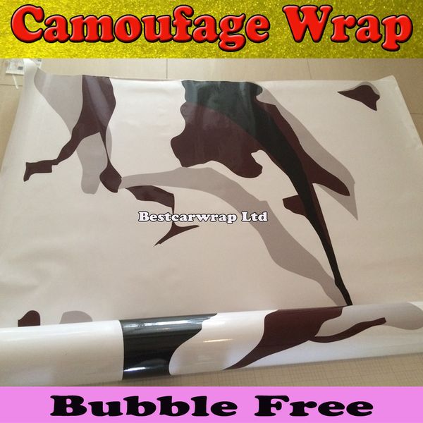 Schwarz weiß Camo Vinyl Wrap Vollauto Wrap Actric Winter Camouflage Vinyl Wrap