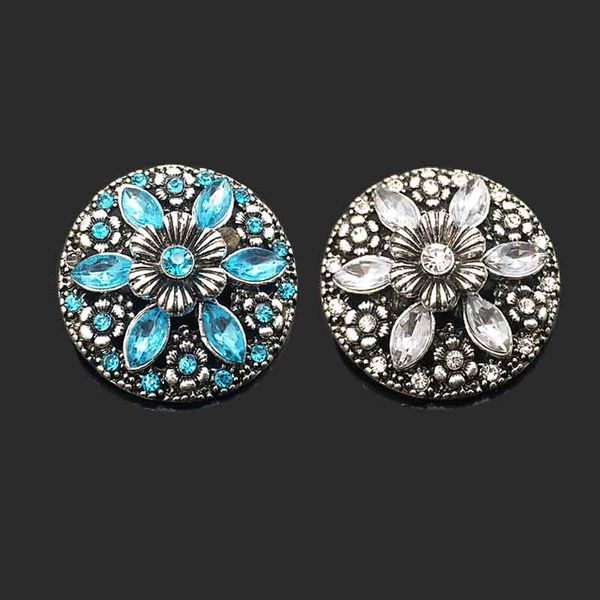 

w256 18mm 30mm rhinestone metal button for snap button bracelet necklace jewelry for women silver jewelry