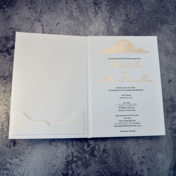 Luxury Texture Hardcover Thick Cardboard Wedding Invitation Holder