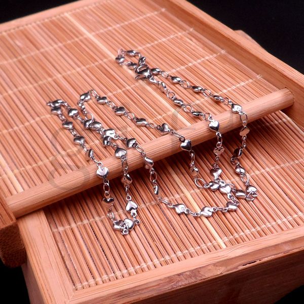 

fashion cool silver stainless steel women's lovely heart chain small jewelry charm