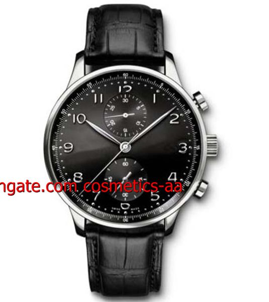 

luxury watch quartz chronograph black leather bracelet black dial 41mm watch 371447 mens watch men's watches wristwatches, Slivery;brown