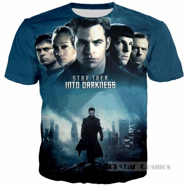 

2017 новая мода лето мужчины / женщины классический фильм star trek harajuku стиль смешные 3d печати случайные футболки h207, White;black
