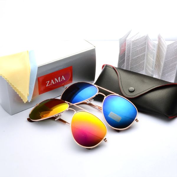 

wholesale-fashion mirrored sunglasses men women brand designer sun glasses with box gafas de sol oculos masculino lunette de soleil, White;black