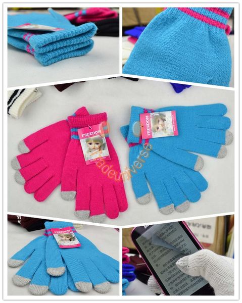 

оптовая продажа-новые для рождества емкостный golve golves для iphone 5s 5c samsung galaxy n3 10 пара / лот, Blue;gray