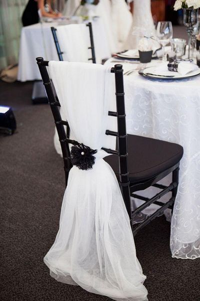 Стулья для свадебных кружев Нежные свадебные 3D цветочные украшения Чехлы на стулья Створные пояса Свадебные аксессуары